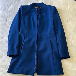 Zara Blue Blazer Tailored Suit Jacket